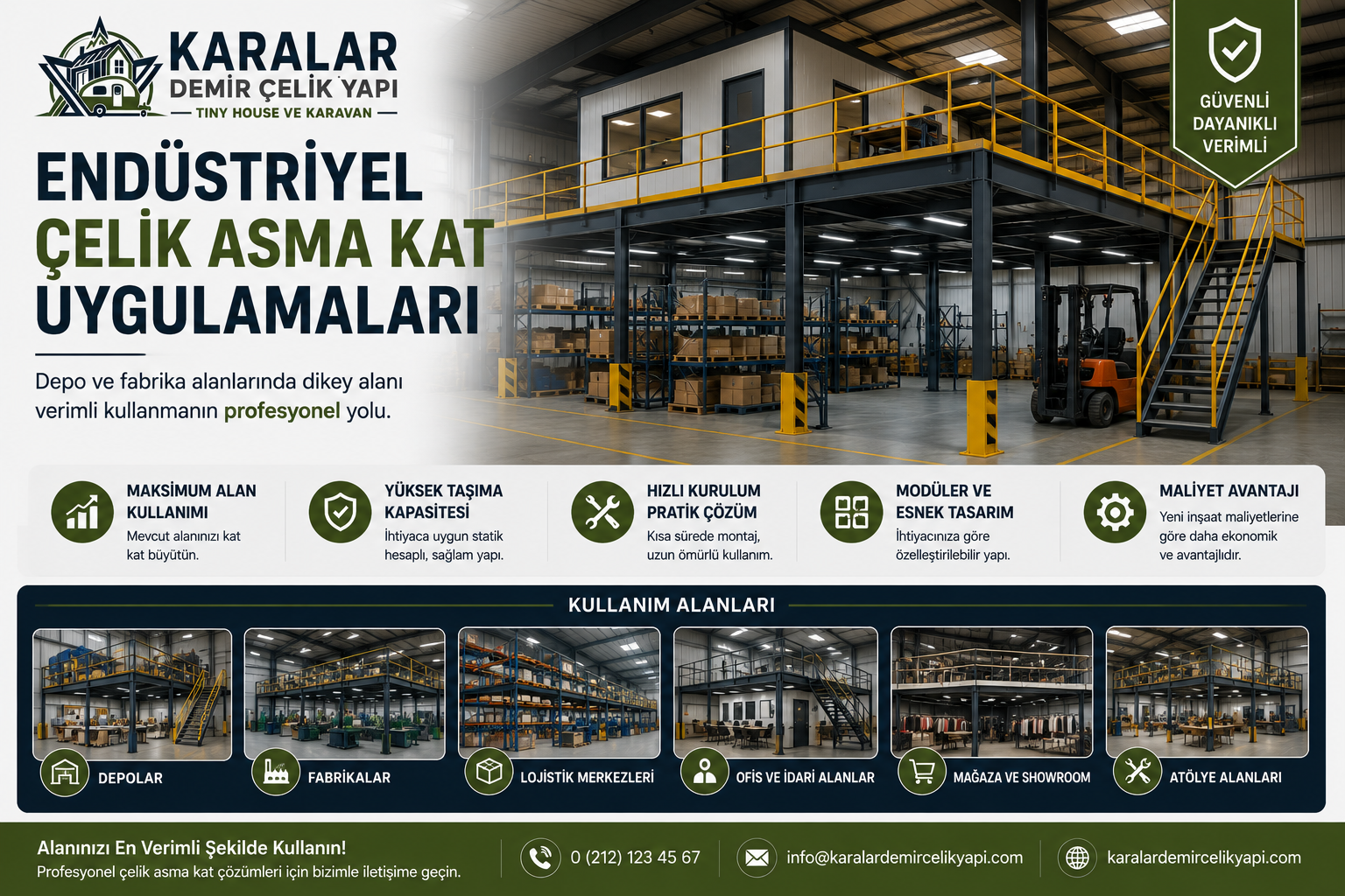Endüstriyel Çelik Asma Kat Uygulamaları